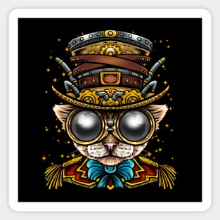 Steampunk Cat Art Sticker